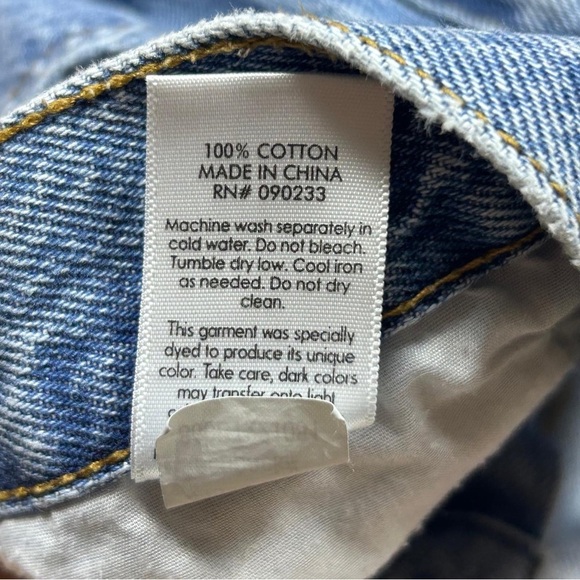 PacSun High Rise Distressed Straight Leg Jeans Blue Size 32 - Picture 5 of 10